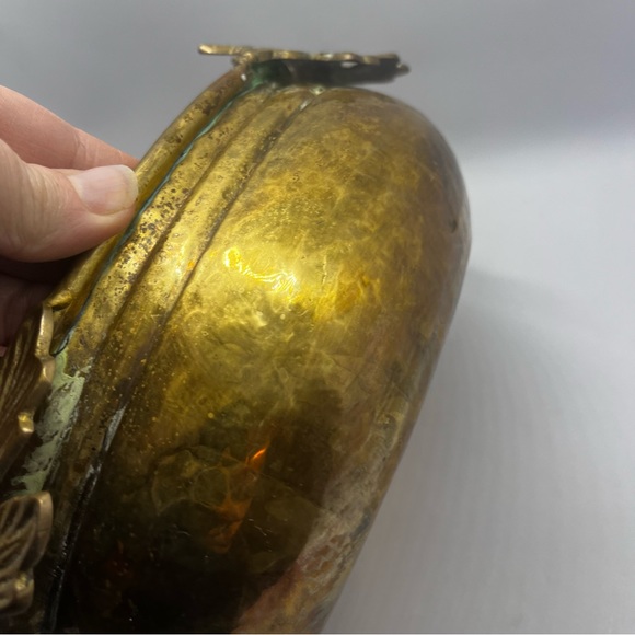 Gorgeous large Oak Leaf oval brass planter/display bowl - Picture 9 of 12
